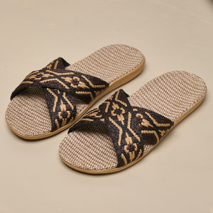 Women Slippers Lightweight Indoor Linen Slippers Antislip Home Shoes Summer Flat Sandals Casual Slippers