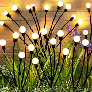 solar christmas lights outdoor romantic rocking firefly led waterproof solar garden light for yard patio walkway decoration