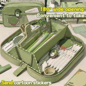 Large-capacity Volcano Pencil Case 3-layer Compartment Storage High-aesthetic Pencil and Stationery Organizer for Boys and Gir