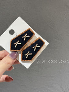 Korean Style Cute Candy Colored Butterfly Knot Denim Fabric Hair Clip Duckbill Clip Edge Clip 8030 Fashionable Hair Accessories