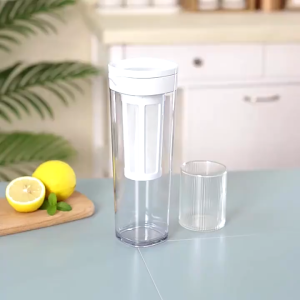 (SG) Sealed Cold Water Jug Flask 1100ml Large Capacity Leakproof Hot & Cold Beverage Bottle with Strainer Tea Coffee Juice Fridge Brew Pitcher