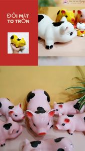 Lợn đất heo đốm gốm sứ tiết kiệm