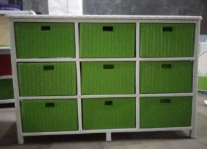 (Ready stok) lemari rotan sintetis laci 9 minimalis moderen rak susun serbaguna penhhemat tempat