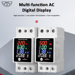 6IN1 Din Rail AC Monitor 110V 220V 380V 100A Voltage Current Power Factor Active KWH Electric Energy Frequency Meter
