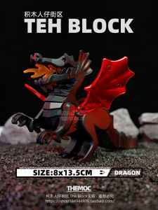 Medieval Black Dragon Riding Samurai Third Party Building Blocks Doll Charmeleon Animal Mount Assemble Toy Garage Kit