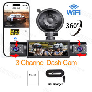 2026 New 3/4CH Car DVR FHD 1080P Car Dash Cam 360° WIFI for APP Video Recorder Front With Rear View Night Vision Black Box