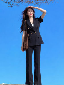 YIMUZI | Premium Petite Summer Office Suit For Interview Short Sleeve