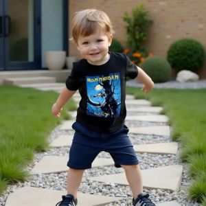 ( Kaos Anak ) Monstahopkids Kaos Anak Laki-Laki Perempuan Motif BAND MUSIK IRON MAIDEN Bahan 24s