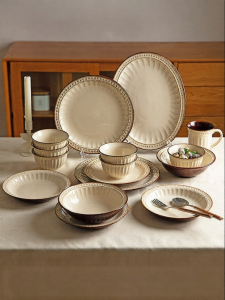 MODERN SWEETHOME | Retro Kiln-Changing Glaze Tableware Bowls Plate