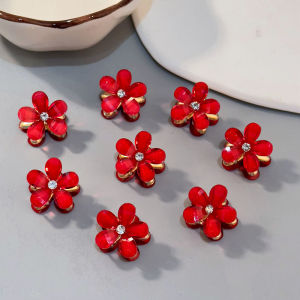 Delicate Mini Crystal Flower Hair Clip Side Bun Hair Accessories Girls Elegant Hair Grips Fringe Hair Decorations