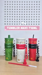 Tumbler Mug Stainless Steel 710ml With Straw Lid / Gelas Minum Sedotan / Hot & Cold Mug Maxi