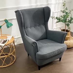 1Pc Solid Color Wing Chair Cover Stretch All-inclusive Armchair Slipcover Elastic Anti-dirt Single Sofa Cover for Living Room