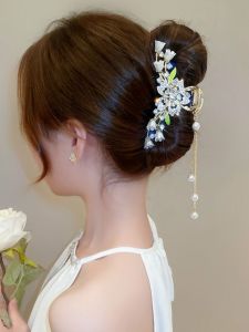 Elegant Large Size Flower Butterfly Tassel Hair Clip for Women Shark Tail Hair Clip Hair Accessories Summer New Style