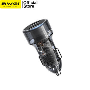 Awei C-833 Mini Car Charger: Dual USB Port & Transparent Design