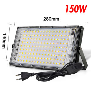 Parkson | LED Floodlight 50W 100W 150W IP65 Waterproof EU Plug Outdoor Floodlight Spotlight LED Reflector Street Lamp Garden Lighting