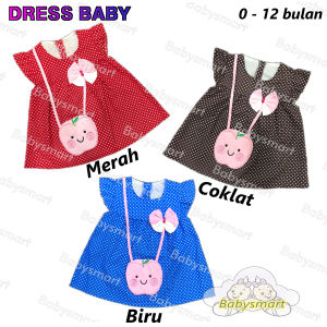 Babysmart - Baju Anak Perempuan Cewek Dress motif APEL PLANET KIDS/CANTIQ  / Pakaian anak