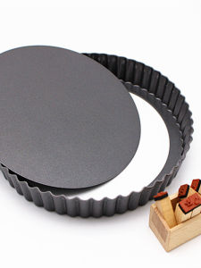 Non-Stick Pie Dish round Bottomless Cake Mold Baking Tray Fruit Tart Cooking Utensils Household Baking Tools Carbon Steel