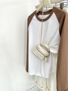 Áo Thun Dài Tay Oversized Cotton Melad Màu Phối Nét Hoài Cổ