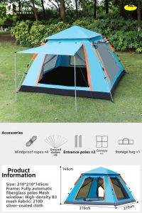 JIBUZHE | Portable Quick Set-up Waterproof Camping Tent