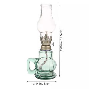 1Pcs Mini Rustic Oil Lamp with Chimney Lantern Vintage Glass Lamp Holder With Lampshade Table Light