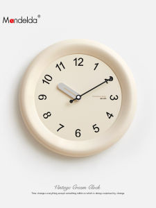 mandelda | Drill-Free Modern Creamy Style Wall Clock