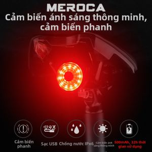 MEROCA | Đèn Sau Thông Minh Cảm Biến Phanh Sạc Lại