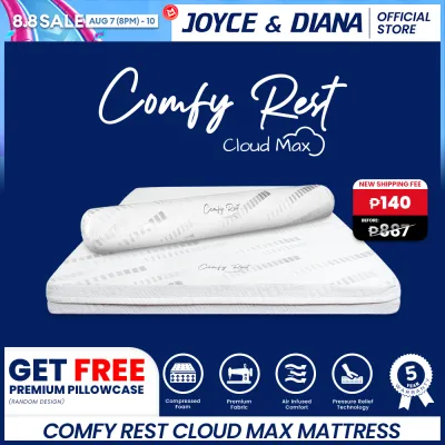 [Vacuumed Comfy Rest Cloud Max] Joyce & Diana Comfy Rest Cloud Max Mattress 6/8 inches Foam Mattress