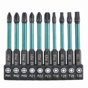 10PCS 70mm High Torque Screwdriver Bits Set PH/PZ/Trox for Electrician Circuit Breakers Industrial Maintenance Pro Tools