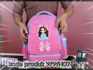 WWH07 Tas Anak Perempuan Sekolah SD Ransel Ribbon Size 16\" Besar Girl Impor TKM