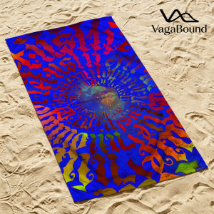 Vivid Tribal Vortex Luxury Beach Towels Crafted from Combed Cotton Plush and Absorbent Beach Towel or Pool Towels