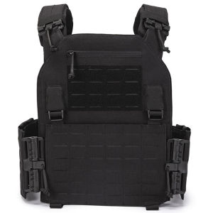 UNIONTAC LSR Tactical Vest with 556 Triple Mag Pouch Quick Release Buckle Laser Cut Plate Carrier with 556 762 Mag Side Pouch MOLLE YKK Zipper Lightweight Gear Tactical Vest survival kits
