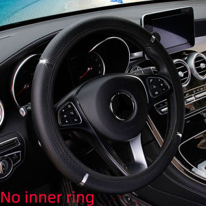 Foamed Leather Metal Dynamic Car without Inner Ring Steering Wheel Cover for 14.5-15 Inch Auto Accessories for Men Or Women