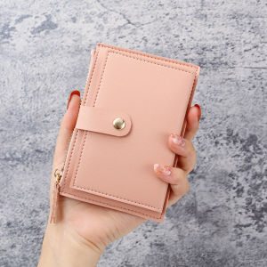 Ultra Thin Compact Wallet with Multiple Card Slots Anti-Demagnetization ID Case Soft Leather Zipper