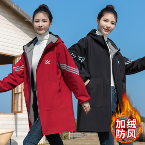 Warm Fleece Lined Long Sleeve Kitchen Apron Windproof Waterproof Workwear for Office Use Home Cleaning Durable Non Disposable