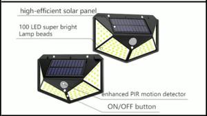 IWP | Solar Lights Outdoor 100LED 3 Modes 270° Lighting Angle Motion Sensor Security Lights for Backyard Garden Fence Patio Front Door