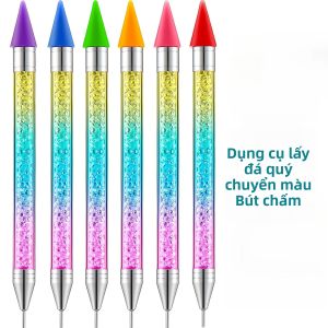 Bút Chấm Đá Pha Lê Hai Đầu Dụng Cụ Lấy Đá Pha Lê Bút Vẽ Sáp Hai Đầu Dùng Cho Vẽ Móng Nghệ Thuật Tranh Kim Cương Tự Làm Điểm Đá Pha Lê
