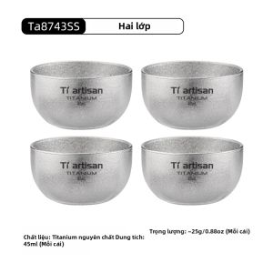 Tiartisan | Tiartisan 4 Titan Mini Sake Cup Set 45ML Hai Thành Di Động Siêu Nhẹ Cắm Trại Ngoài Trời Bát Trà Drinkware