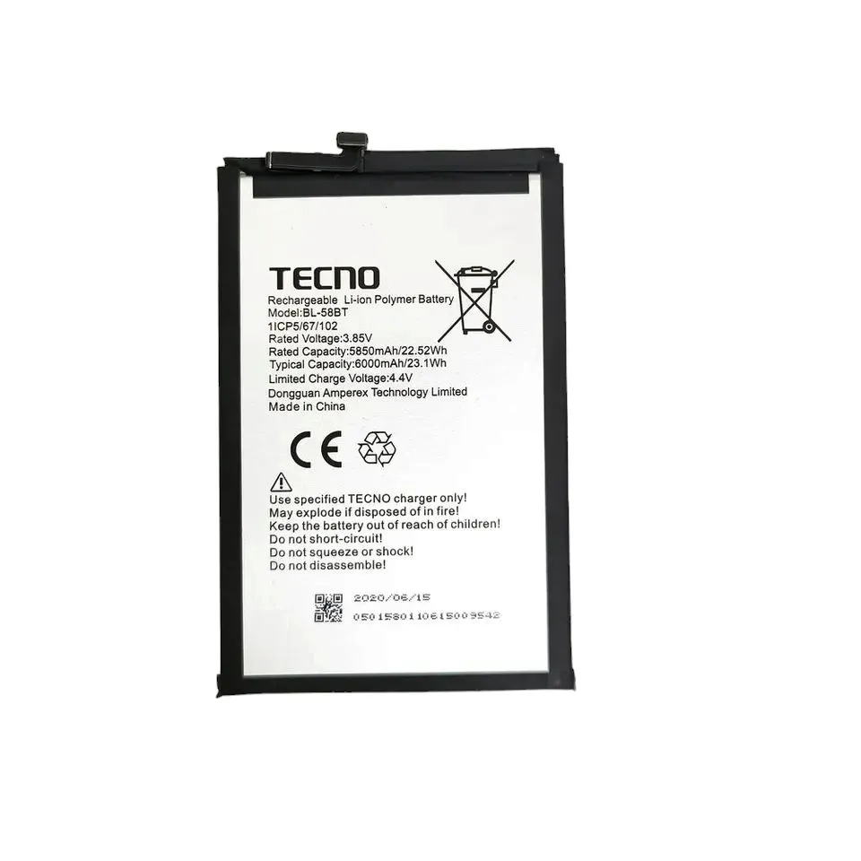 Baterai Batre TECNO SPARK AIR KE6 KE6j KF6 ORIGINAL 100% BL-58BT