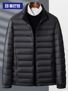 แจ็คเก็ตขนเป็ดแขนยาวแบบบางสำหรับผู้ชาย ทรงสั้น ปกใหม่ อบอุ่น ฤดูใบไม้ร่วง/ฤดูหนาว สไตล์ลำลอง สปอร์ต แฟชั่น