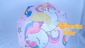 PAYUNG LIPAT ANAK PEREMPUAN SEKOLAH MOTIF PINK UNICORN UMBRELLA KIDS LITTLE PHONY FASHION KOREA S32