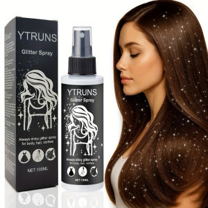 100ml Shimmering Glitter Spray for Hair&Body LipsEyes-Long-Lasting Highlighter Powder Sparkling Glow Makeup for Music Festivals