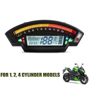 CZ4055 Universal LCD Motorcycle Gauge RPM Tachometer Speedometer Tachometer Digital Odometer Turn Signal Light Indicator Instrument For 124 Cylinder Motorcycle
