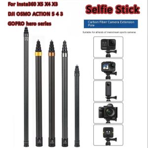 290CM Carbon Fiber Invisible Extended Edition Selfie Stick for Insta360 X5/X4/X3 GO 3/GO 3S DJI OSMO Action 5 4 3 Accessories