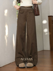 Quần Jeans Quần Ống Rộng Phong Cách Retro Caramel