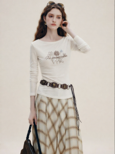 FAMANXUAN | Vintage French Linen Wool Embroidered T-Shirt