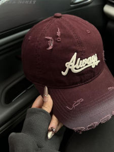 Retro American Pink Womens Summer New Wide Brim Baseball Cap Face Slimming Deepened Hat Female Style Sun Protection Foldable