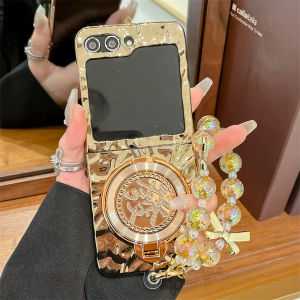 Rotating Phone Case ZFlip7FE Foldable Screen ZFlip6/5 Protective Cover High End Electroplating ZFlip4 Anti-Fall Creative Personalized W25/W24Flip Fashionable Womens Flip Cover