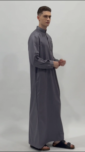 DELIFAZ=Gamis Dewasa Polos Mengkilap Lengan Manset Jubah AFNAN