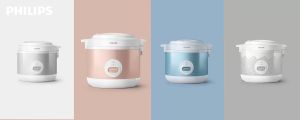 PHILIPS HD3003/33 / HD3003 /33 RICE COOKER 1.8 L PUTIH MOTIF + FREE PACKING SAEFTY - ORI