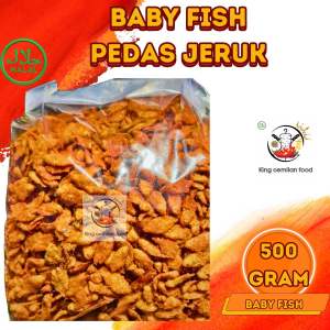 BABY FISH CRISPY PEDAS 250 GRAM PEDAS DAUN JERUK/ PEPETEK CRISPY PEDAS ORIGINAL DAUN JERUK/ CAMILAN/ SEAFOOD GURIH PEDAS ORI